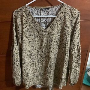 Cheetah print blouse/long sleeve shirt